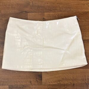 H&M Cream Croc Mini Skirt